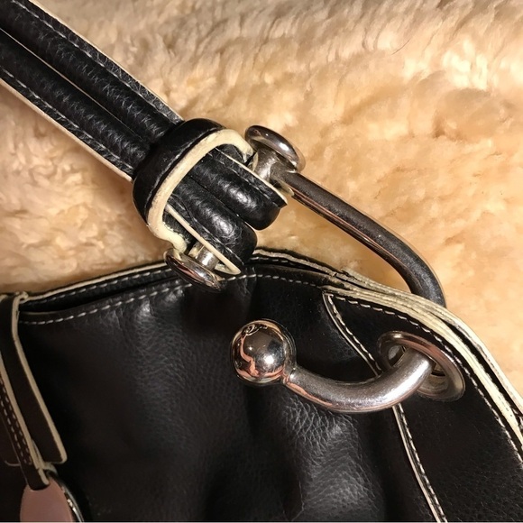 Jane Shilton, SW6 purse/ handbag. Black with white piping. - Picture 4 of 6